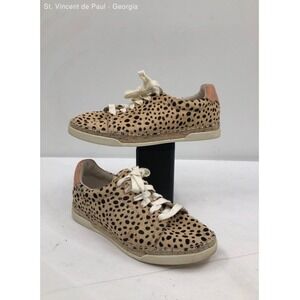 Dolce Vita Beige Cheetah Print Cow Hair Espadrille Sneaker Casual Shoe Women 9
